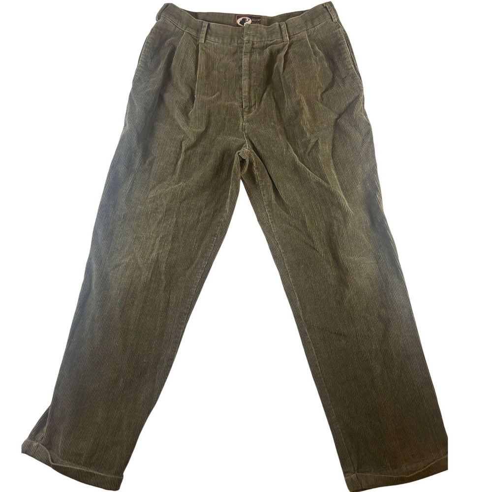 Boston Traders Mens Pleated Corduroy Straight Leg Pants 38x32 Vintage New no Tag